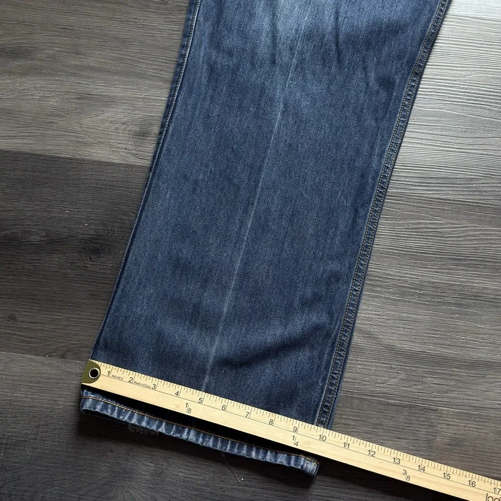 Rocawear Baggy Wide Leg Embroidered Snake Jeans Mens 42x34 Y2K Distressed Blue